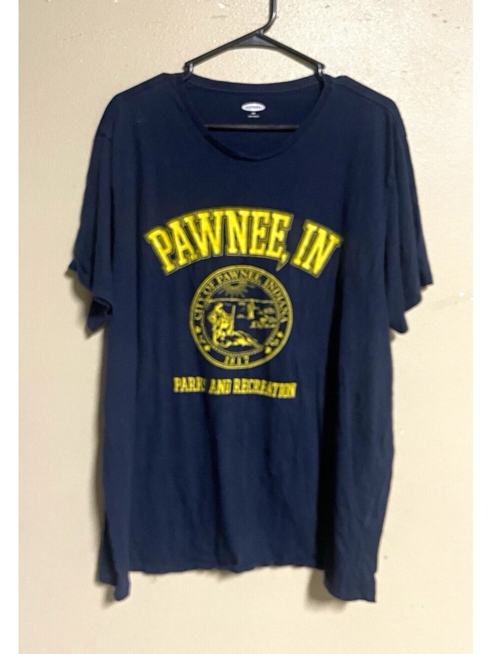Old Navy Parks and Recreation Pawnee IN Men’s XXL Blue Graphic Logo Tee
